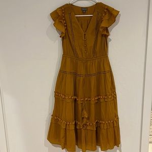 J.Crew point sur Pom Pom mustard dress in 2P